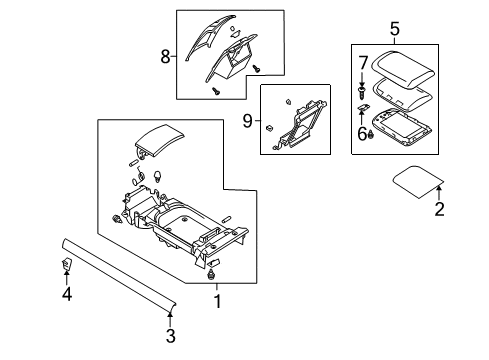 2011 Mazda RX-8 Rear Console Diagram