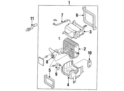 1996 Mazda MX-6 A/C Evaporator Components Diagram