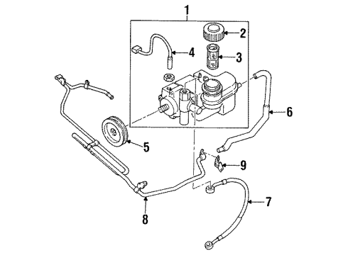 1993 Mazda RX-7 P/S Pump & Hoses Diagram