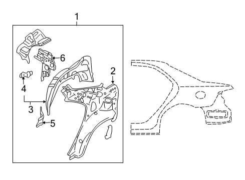 2003 Mazda 6 Inner Structure - Quarter Panel
