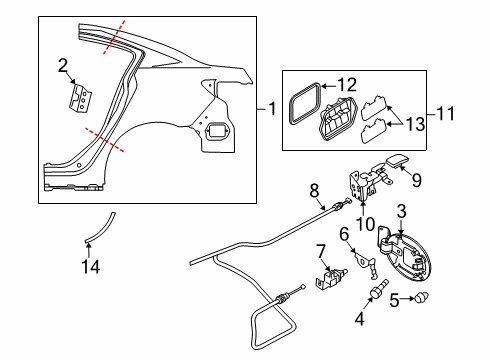 2013 Mazda 3 Exterior Trim - Quarter Panel Diagram 2