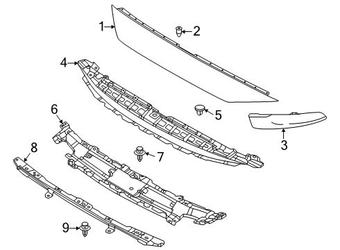 2025 Mazda CX-70 Grille & Components Diagram 2