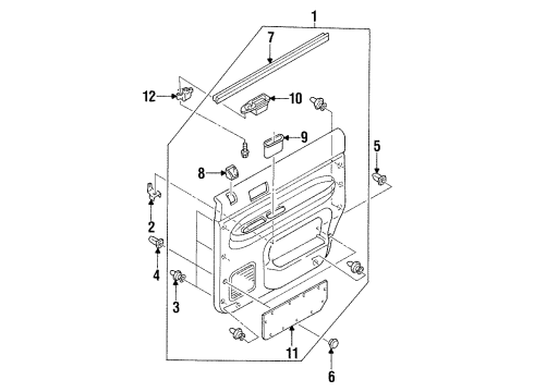 1997 Mazda MPV Interior Trim - Rear Door Diagram
