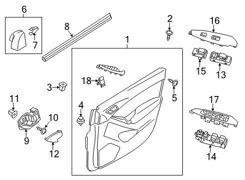 2016 Mazda CX-5 Interior Trim - Front Door Diagram