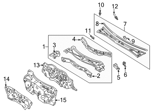 2001 Mazda Millenia Cowl Diagram
