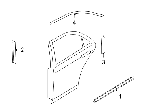2012 Mazda 6 Exterior Trim - Rear Door Diagram