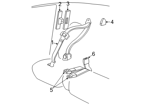 1998 Mazda B3000 Front Seat Belts Diagram 5