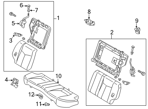 2000 Mazda Protege Rear Seat Components Diagram 2