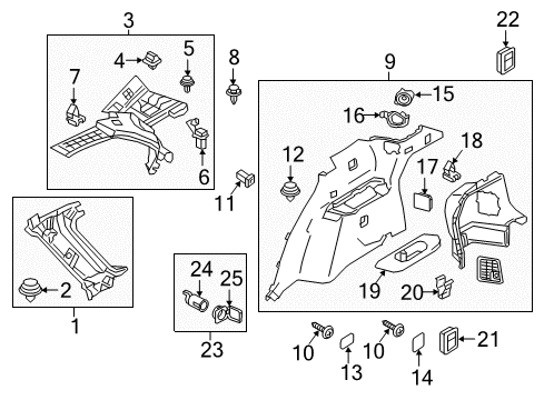 2016 Mazda CX-9 Interior Trim - Quarter Panels Diagram