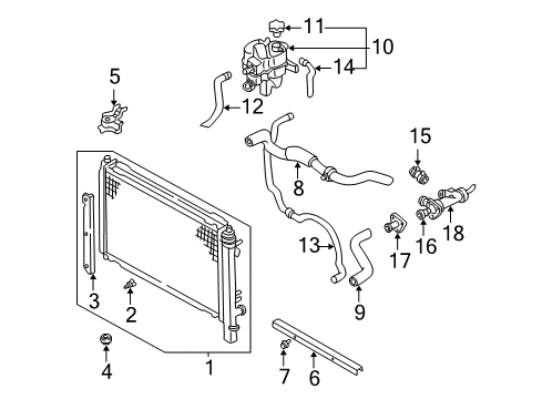 2006 Mazda Tribute Radiator & Components Diagram 2