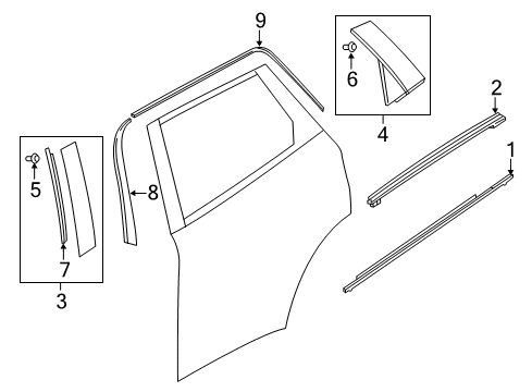 2018 Mazda CX-9 Belt Molding Diagram for TK48-50-670