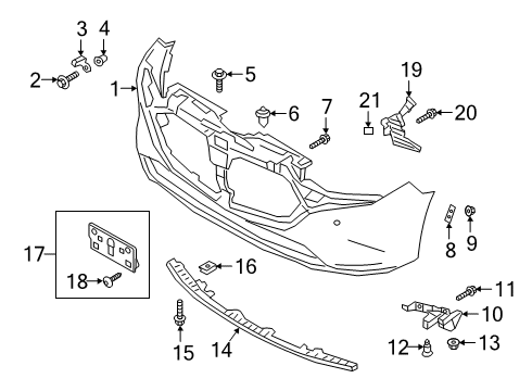 2019 Mazda 3 Bumper & Components - Front Diagram 4