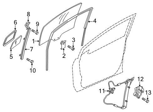 2012 Mazda 5 Glass - Door Diagram