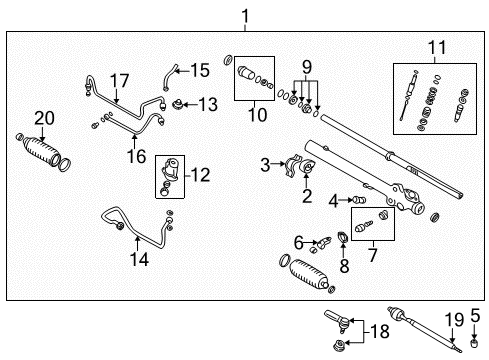 2001 Mazda Miata Steering Gear & Linkage Diagram 4