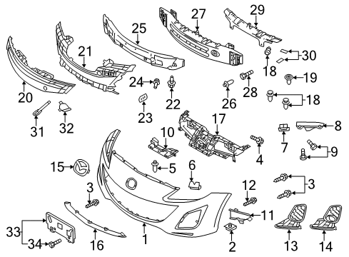 2012 Mazda 3 Bumper & Components - Front Diagram 2
