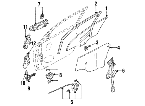 1993 Mazda 626 Front Door Diagram