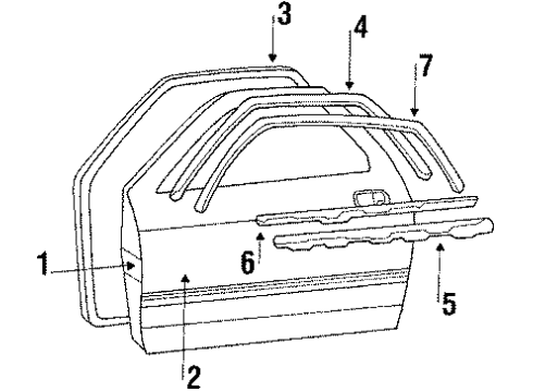 1986 Mazda RX-7 Door & Components Diagram