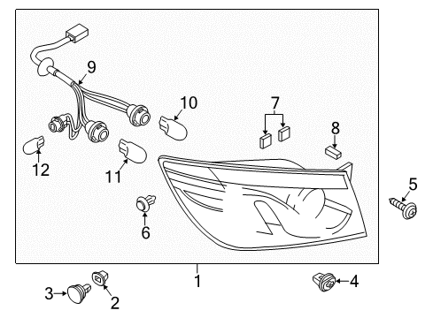2013 Mazda CX-9 Combination Lamp Assy Fastener Diagram for C235-51-081
