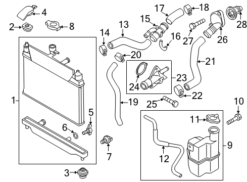 2014 Mazda 2 Radiator Lower Insulator Diagram for K802-15-202