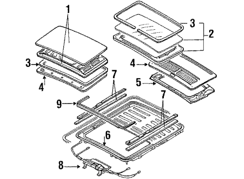 1989 Mazda MX-6 Sunroof Diagram