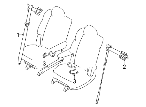 2025 Mazda CX-90 Second Row Seat Belts Diagram 2