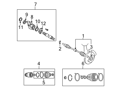 2012 Mazda CX-7 Axle Assembly Diagram for GP43-25-60XA