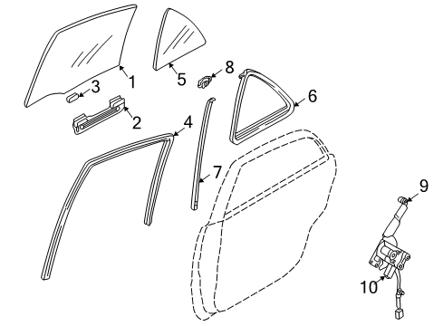 2002 Mazda Protege5 Glass - Door Diagram 2