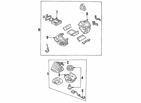 1992 Mazda 323 Blower Motor & Fan Diagram
