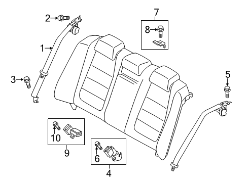 2015 Mazda 6 Rear Seat Belts Diagram