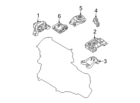 2007 Mazda 3 Engine & Trans Mounting Diagram 2