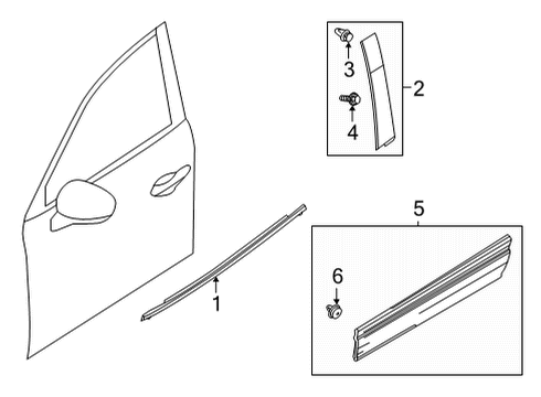2022 Mazda MX-30 EV Lower Molding Diagram for DN4E-51-RB0