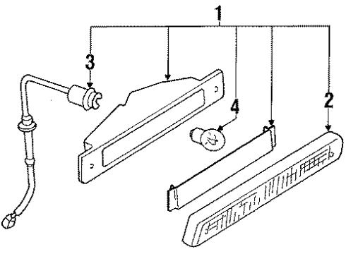 1989 Mazda MX-6 High Mount Lamps Diagram 2