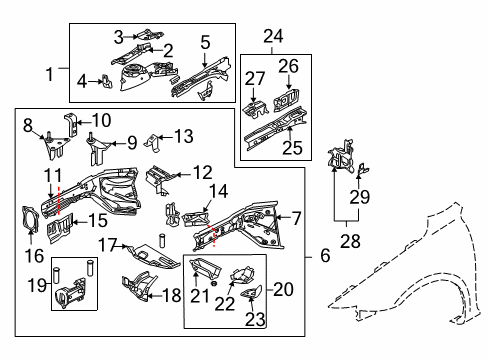 2006 Mazda 5 Structural Components & Rails