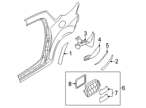 2010 Mazda RX-8 Exterior Trim - Quarter Panel Diagram 2