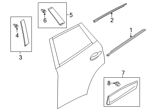2025 Mazda CX-5 Exterior Trim - Rear Door Diagram