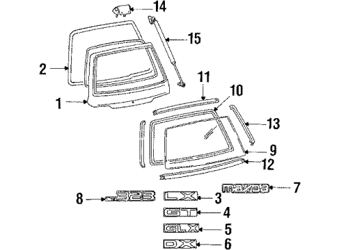 1986 Mazda 323 Gate & Hardware Diagram