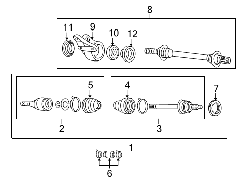 2003 Mazda Protege Drive Axles - Front Diagram