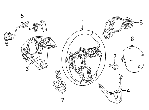 2017 Mazda 3 Steering Wheel & Trim Diagram