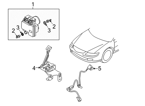 2007 Mazda 6 ABS Control Unit Diagram for GPYB-43-7A0A