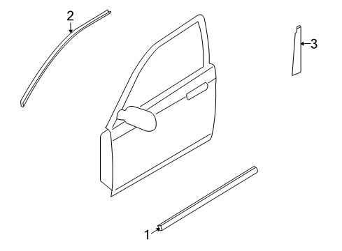 2012 Mazda 6 Exterior Trim - Front Door Diagram