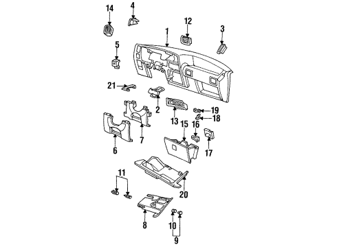 1994 Mazda B2300 Instrument Panel Diagram