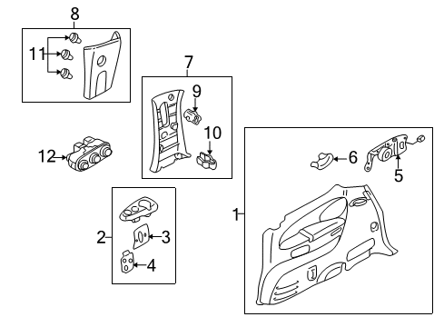 2004 Mazda MPV Interior Trim - Side Panel Diagram 2