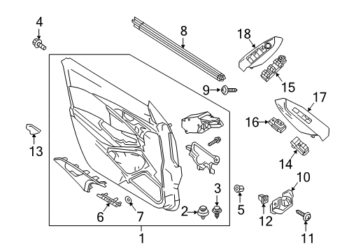 2016 Mazda CX-3 Interior Trim - Front Door Diagram