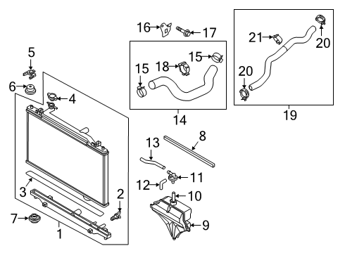 2021 Mazda 6 Upper Hose Bracket Diagram for PAF1-15-373A
