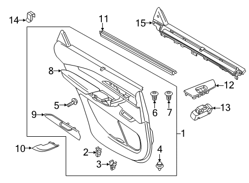 2021 Mazda CX-9 Interior Trim - Rear Door Diagram