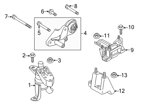 2013 Mazda 2 Engine & Trans Mounting Diagram 2