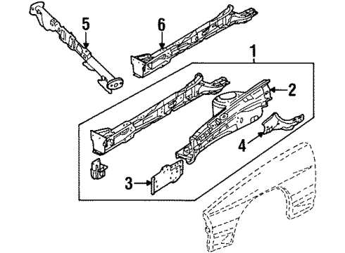 1991 Mazda RX-7 Structural Components & Rails