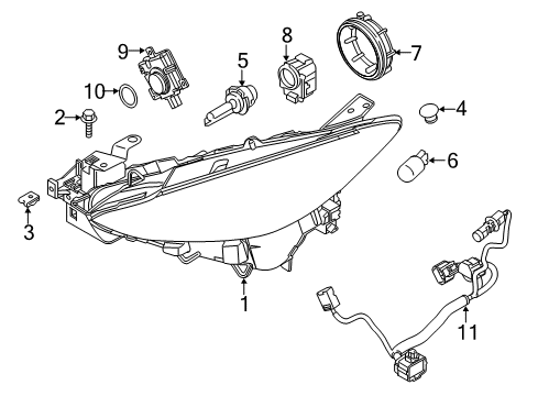 2015 Mazda 3 Headlamp Components Diagram 4