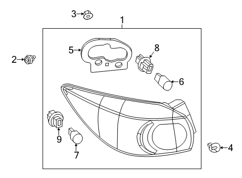 2016 Mazda 3 Tail Lamp Assembly Diagram for BHP1-51-150C