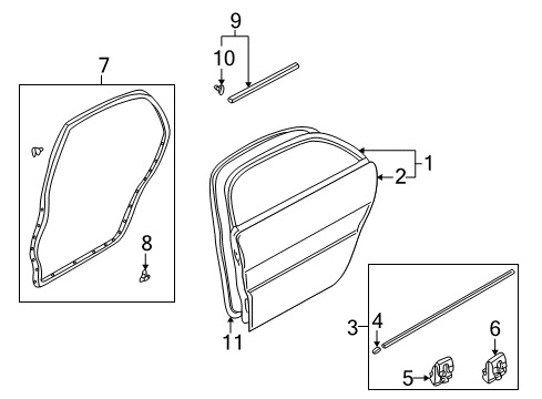 2001 Mazda 626 Door & Components Diagram 2